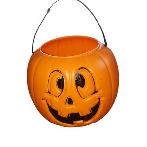 Vintage Amloid Jack-o-lantern Blow Mold Candy Bucket